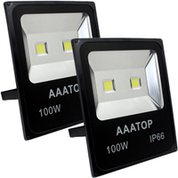 Kit 2 Refletor Led Holofote Externo Jardim Muro 100w Branco