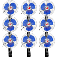 Kit 9 Mini Ventilador Veicular Carro Ônibus Caminhão De 15cm