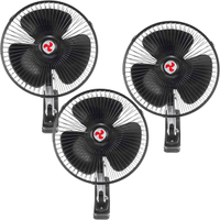 Kit 3 Mini Ventilador Veicular Carro Ônibus Caminhão De 20cm