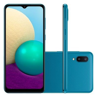Smartphone Samsung Galaxy A02, 32GB, RAM 2GB, Quad-Core, 13MP, Azul - SM-A022MZBRZTO