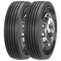 Kit 2 Pneu Aro 22.5 295/80R22.5 Prometeon by Pirelli R02 Proway Steer 154/149M TL