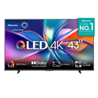 Smart TV 43 4K Hisense 43Q6QV QLED HDR10 Dolby Atmos Vidaa U9 Preto
