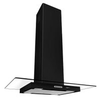 Coifa Fogatti Ilha Black Vidro Reto 90cm - 220V