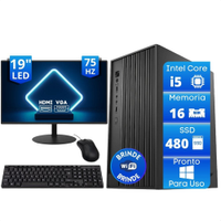 Computador Pc Completo Intel Core I5 16Gb SSD 480Gb Monitor 19