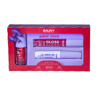 Kit bauny gloss labial 3d lip oil gel para cílios e sobrancelha