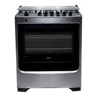 Fogão Consul 6 Bocas Cor Inox Com Botões Removíveis E Vidro Interno Vedado - Cfs6nar Bivolt