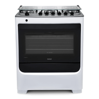 Fogão Consul 6 Bocas Branco Com Botões Removíveis E Vidro Interno Vedado - Cfs6nab Bivolt