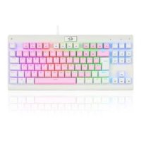 Teclado Mecânico Gamer Redragon Dark Avenger, RGB, Switch Blue, ABNT2, Rosa e Branco - K568PW-RGB (PT-BLUE)