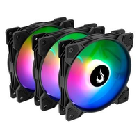 Kit com 3 Ventoinhas Rise Mode X, 120mm, Led ARGB, Preto - RM-XLD-01-ARGB