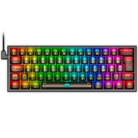 Teclado Mecânico Gamer Redragon Fizz Clear Black, RGB Chroma Mk.II, Cabo USB-C Removível, ABNT2, Preto - K617CTB-RGB