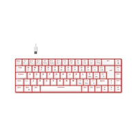 Teclado Mecânico Gamer Hyrax Thunder Pro, Switch Huano Marrom, LED Vermelho, Layout 65%, USB-C, ABNT2, Branco - HCK65W-BROWN-LED