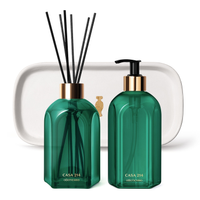 Combo Casa 214 Brisa de Cedros: Sabonete Líquido 400ml + Difusor de Ambiente com Varetas 250ml + Bandeja de Lavabo