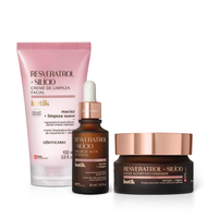 Combo Botik Resveratrol E Silício: Creme de Limpeza Facial 150ml + Sérum Facial 30ml + Creme Nutritivo Firmador 40g