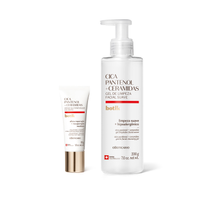 Combo Botik Cica Pantenol E Ceramidas: Gel de Limpeza Facial Suave 200g + Creme Facial Multirreparador Calmante 30g