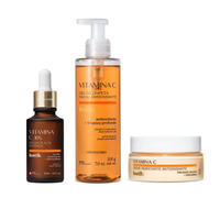 Combo Botik Vitamica C: Gel de Limpeza Facial 200g + Sérum 10% Botik 30ml + Creme Facial Hidratante 50g