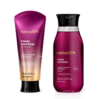 Combo Nativa SPA Rosas Secretas: Sabonete Líquido 250ml + Creme Perfumado Corporal 180ml