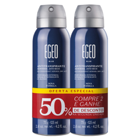 Kit Desodorante Antitranspirante Aerosol Egeo Blue 2x75g/125ml
