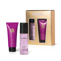 Kit Presente Natal Eudora Roxinho: Creme Corporal 100g + Body Spray 100ml