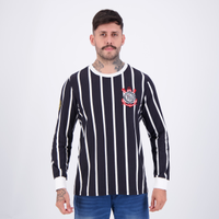 Camisa Manga Longa Corinthians Retrô Democracia Preta