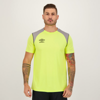 Camisa Umbro Color Pipe Verde Limão e Cinza
