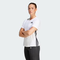 Camiseta Adidas 3 Stripes Feminina Off White e Preta
