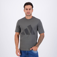 Camiseta Adidas Big Logo II Cinza e Preta