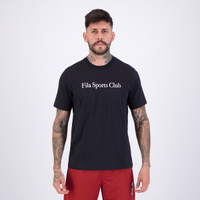 Camiseta Fila Regular Sport Club Letter Preta e Branca