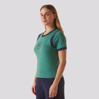 Camiseta Fila Ribbed Letter Retrô Feminina Verde