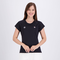 Camiseta Fila Tennis Basic Rio Open 26 Feminina Preto e Vermelho