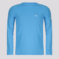 Camiseta Manga Longa Puma UV50+ Infantil Azul e Branca