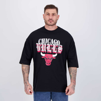 Camiseta NBA Metal Team Chicago Bulls Preta