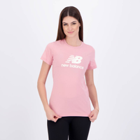 Camiseta New Balance Essentials Logo Feminina Rosa