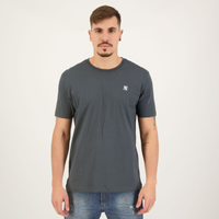Camiseta New Era MLB New York Yankees Mini Logo Bordada Cinza Escura