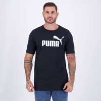 Camiseta Puma ESS Logo Preta e Branca