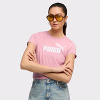 Camiseta Puma ESS No. 1 Logo Feminina Rosa e Branca