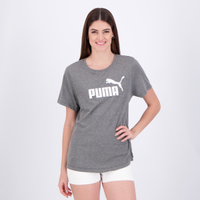 Camiseta Puma Essentials Logo Tee Feminina Cinza