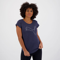 Camiseta Puma Performance Heather Cat Feminina Marinho