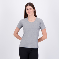Camiseta Rainha Tech New com Bolso Feminina Cinza
