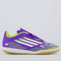 Chuteira Adidas F50 Club Futsal Juvenil Roxo e Verde