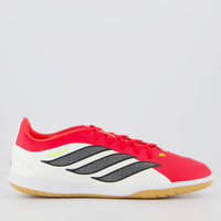 Chuteira Adidas Predator Club Futsal Branca e Vermelha