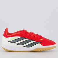 Chuteira Adidas Predator Club Futsal Juvenil Vermelha e Branca