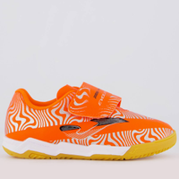 Chuteira Joma Evolution Futsal Juvenil Laranja e Prata