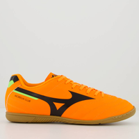 Chuteira Mizuno Morelia Club IN Futsal Laranja e Preta