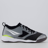 Chuteira Penalty Max 1000 Ecoknit Futsal Cinza e Preta