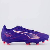 Chuteira Puma Ultra 5 Play FG/AG Azul Royal e Laranja