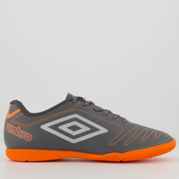 Chuteira Umbro Class Futsal Cinza e Laranja