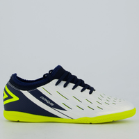 Chuteira Umbro Domain Futsal Juvenil Branca e Marinho