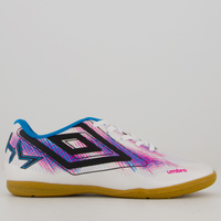 Chuteira Umbro Heatmap Futsal Juvenil Branca e Azul