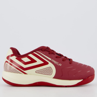 Chuteira Umbro Pro 5 Futsal Juvenil Branca e Vermelha