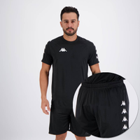 Conjunto Camisa e Calção Kappa Sport Preto